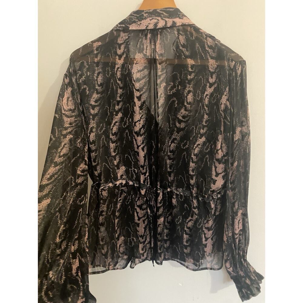 Top Shop Blouse Black And Purple Size 8